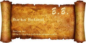 Burka Botond névjegykártya